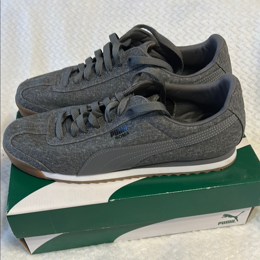 Puma Gray Sneakers Suede Retro Design